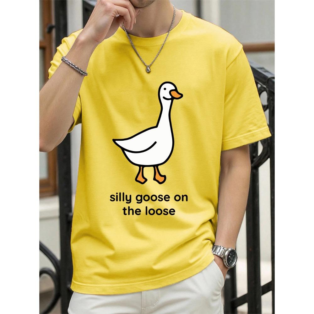 Sillu Goose On The Loose Printed T-Shirts Women Summer Cotton Short Sleeve T Shirt O-Neck Soft Oversize Tops Basic Woman Clothes