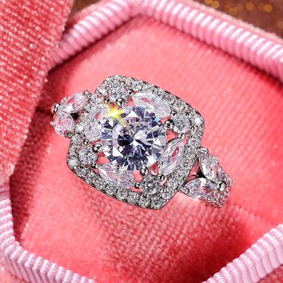 New Silver Color Bridal Wedding Rings New Design Accessories for Women Jewelry Brand Luxury Engagement Ring Anniversary Gift