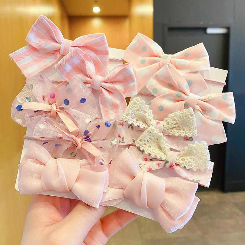 Uroczy Zestaw Gumek do Włosów z Kokardkami i Kwiatami Kawaii dla Dzieci Dziewczynek Elastyczne Gumki do Włosów Kokardy Akcesoria Gumka do Włosów Pierścień Sznurek Ozdoba do Włosów
