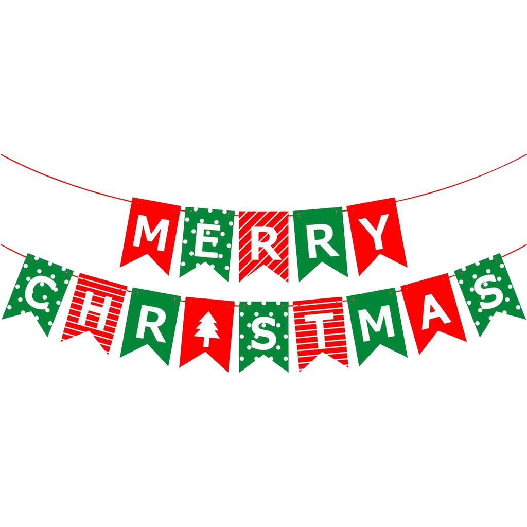 Christmas Party Supplies Merry Christmas Pull Flag Banner Spiral Pendant Custom