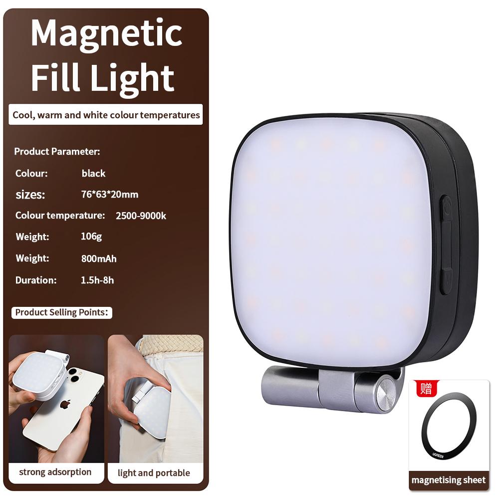 Compatible With MagSafe Mini Phone Light Rechargeable Portable Mirror LED for Selfie Makeup Video Conference With iPhone Android