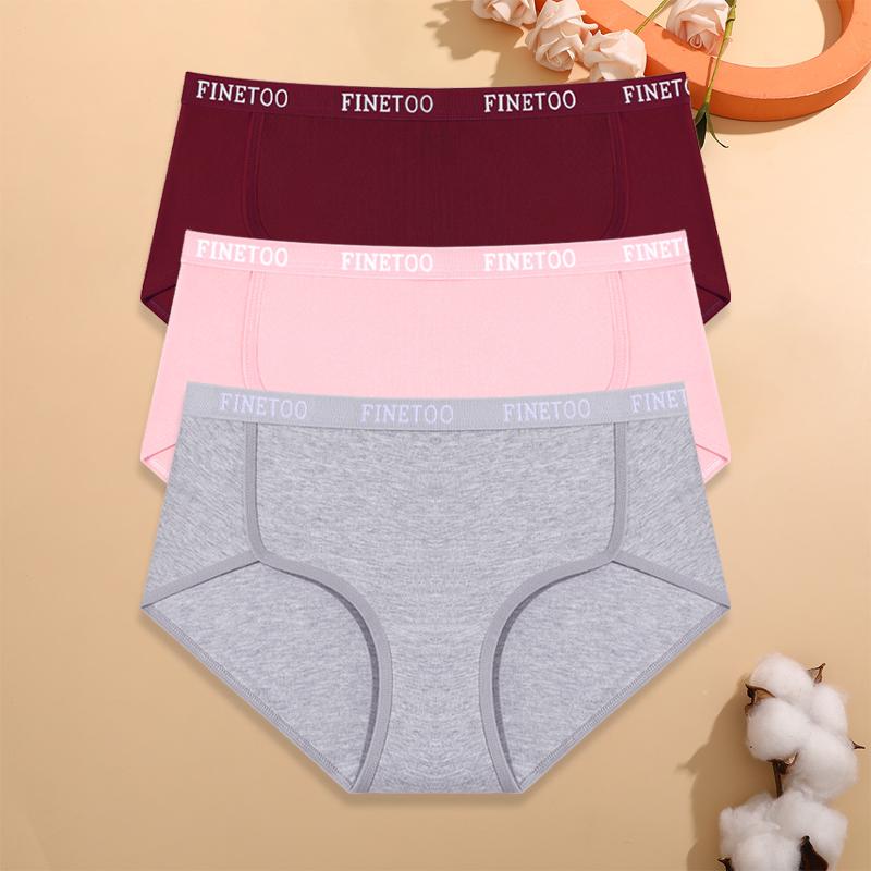 FINETOO 3 Adet Pamuklu Esnek Kemer İç Çamaşırı Seksi Düşük Bel Rahat Külot Kadın Büyük Beden Nefes Alabilir Günlük İç Giyim S-XXL