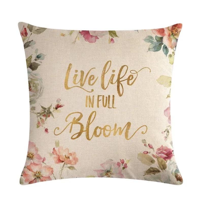 Modern Spring Paris Pillows Case Decor Home Bird Flower Pillowcase 40X40 Cm Garden Chair Pillow Pillowcases For Pillows 45X45