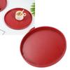 Wine Red Wooden Serving Tray Wooden Round Tea Plate Food Meals Serving Red Serving Tray  Tea House