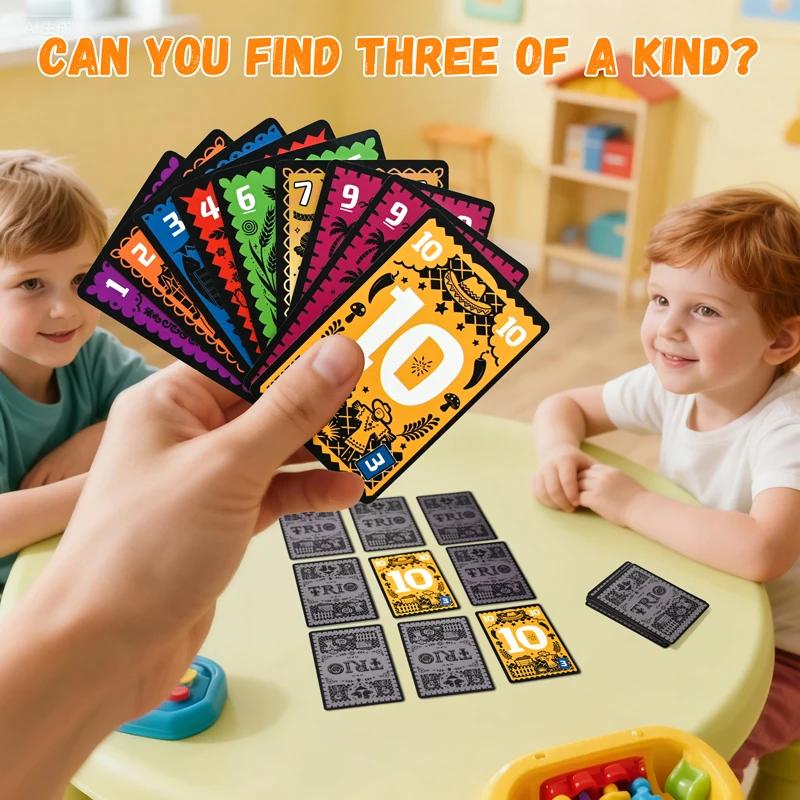 TRIO Strategy Board Game Card Brain Coaching Activity ideal for Family Party Group Enjoyable Playthings