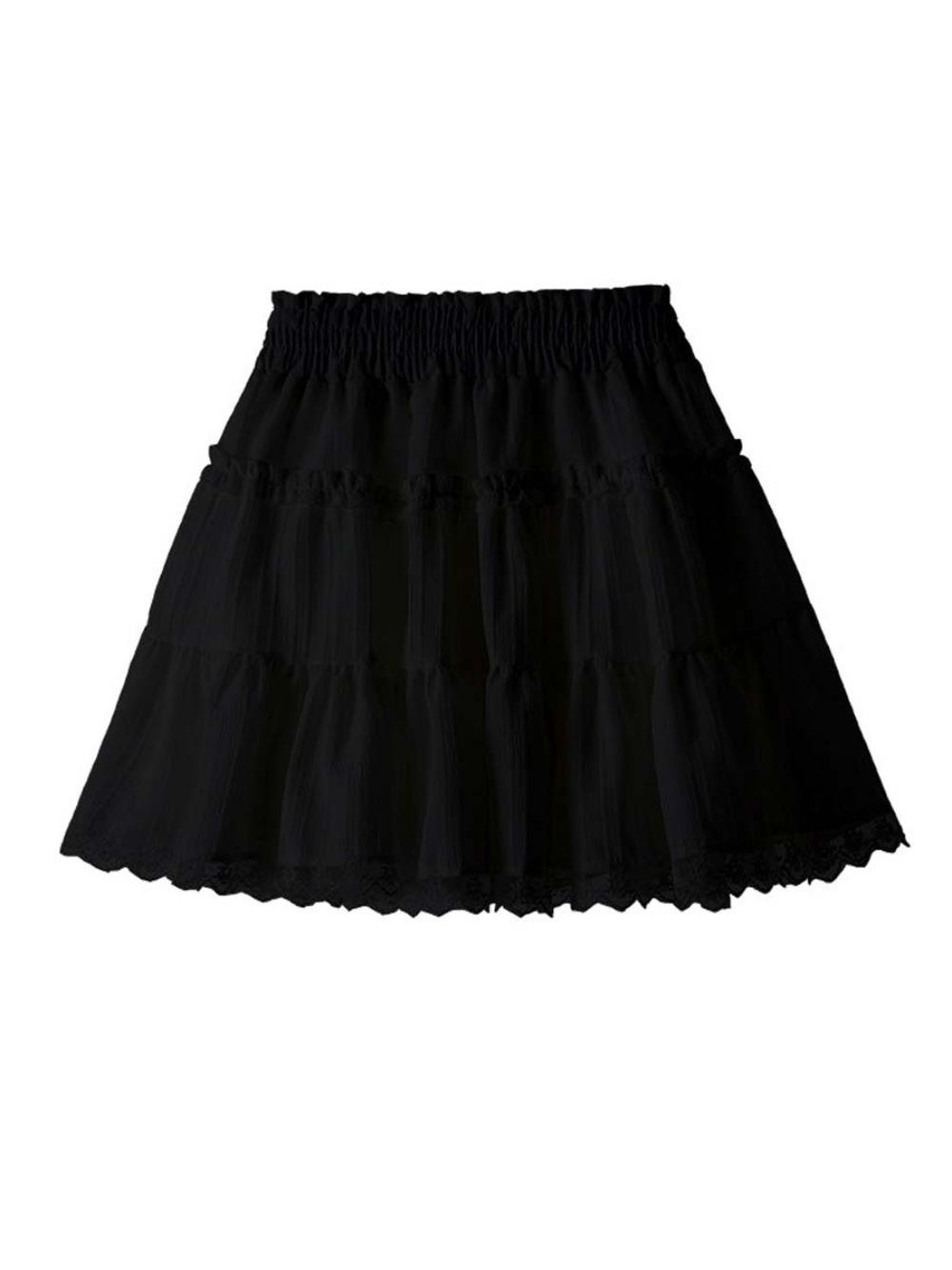 

Women s Lace Skirt Elegant Shorts Skirts Y2k Style Clothing Summer XL чорний