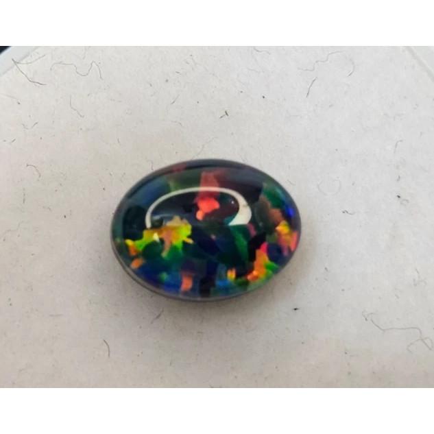 Natural Oval Cabochon Black Fire Opal Australian 1-2 Ct Fabulous Loose Gemstone