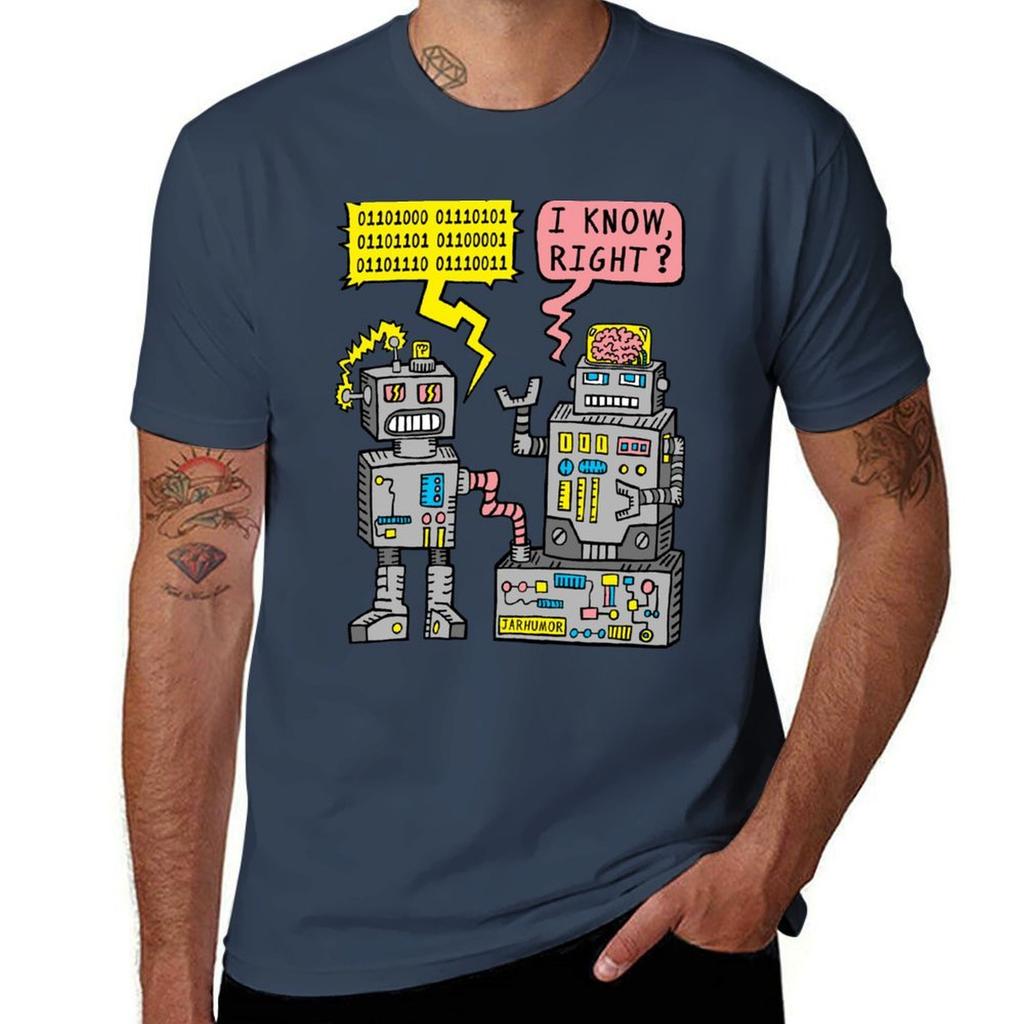 Robot Talk Tshirt Basic Regular Fit Casual Tshirt