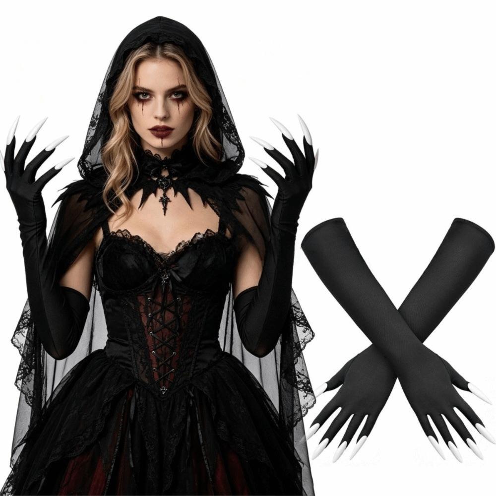Fancy Props Halloween Cosplay Gloves Long Nails Ghost Claw Mittens  Cosplay Performance