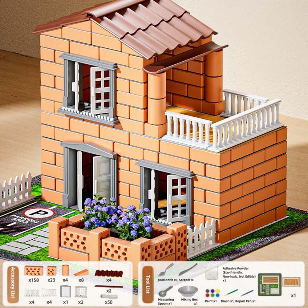 Multicolor Simulation Brick Houses Kit Plastic Assemble Toy Educational Toy