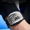 OUPINKE Watch Hollow Barrel Mechanical Watch Fashion Silicone Waterproof Men's Watch Men's Watch