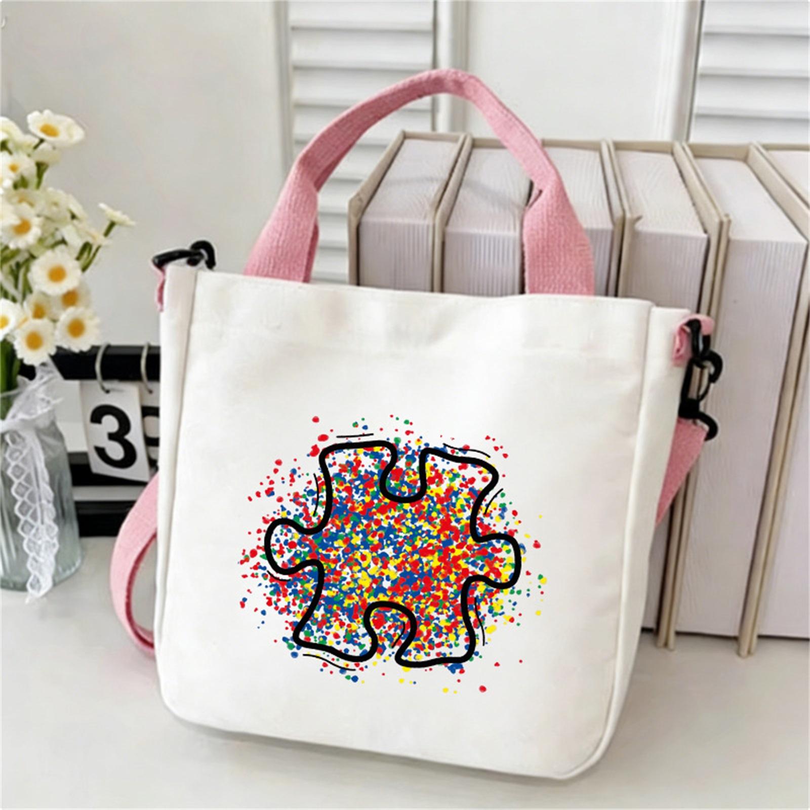 Fashionable  Stylish  Comfortable  And Casual Canvas Crossbody Bag One Size розовый