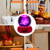 Halloween Faux Crystal Ball Night Light 3D Pumpkin Skull Witch Haunted House Spiderweb Glass Ball Lamp with Base USB Powered Glowing Sphere Decoration