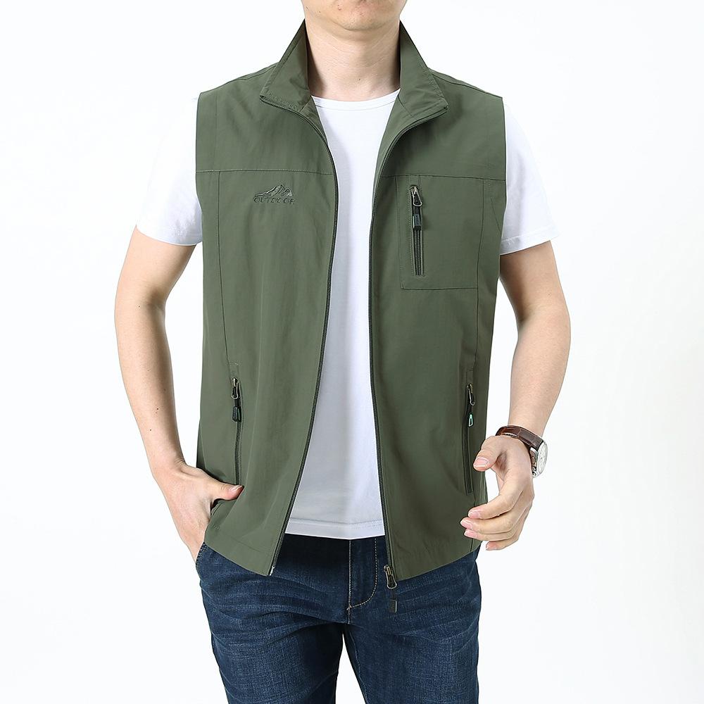 Spring and Autumn New Vest Men's Youth Large Size Vest Thin Fishing Casual Vest Men's Jacket Vest Tide