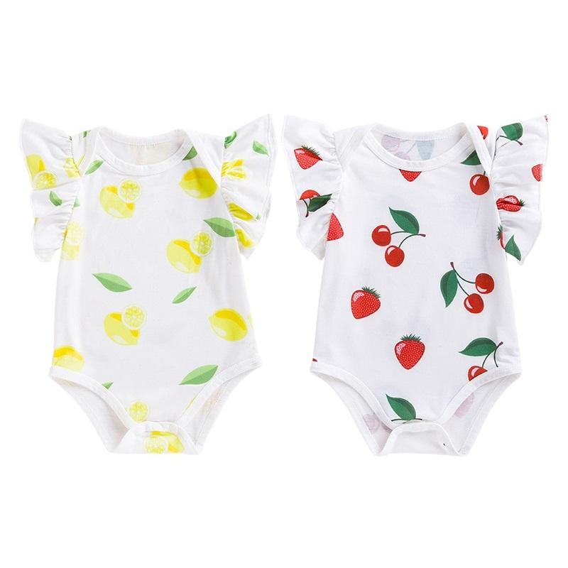 

Baby Romper Summer Newborn Clothing Fruit Printed Short Flying Sleeve Romper 68
