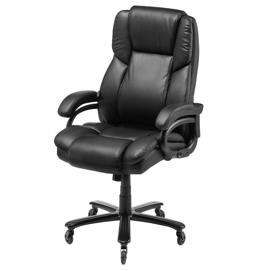 Executive Chair High Back Office Chair Knob-Control Lumbar Support Black