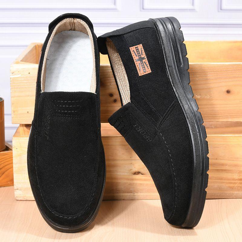 Spring and Autumn Old North Cloth Shoes Men's Versatile Soft-soled Cloth Shoes One Pedal Breathable Polyurethane Middle-aged and Elderly Dad Shoes