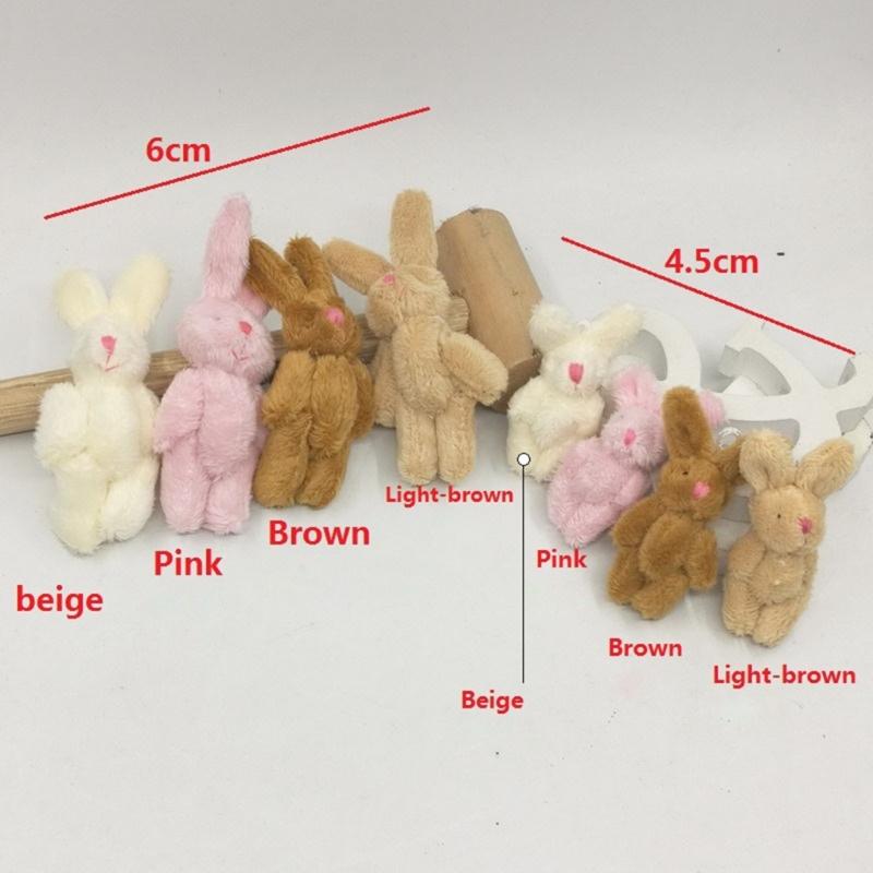 5Pcs Mini Soft Plush Bunny Joint Rabbit Doll Decoration for House Plush Mini Toy Stuffed Bunny Doll Bunny Figure Toy