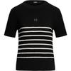 French Elegant Daily Commuting Dating Outfit Light Luxury Striped Round Neck Pullover Slim Fit Short Sleeve Knit Top 241L1724
