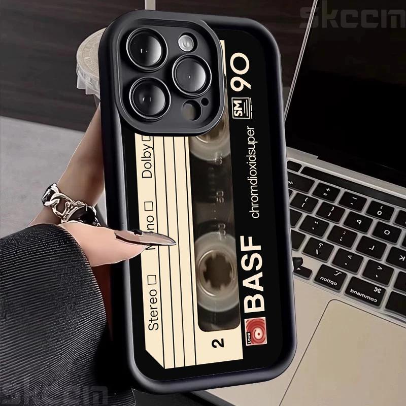 Lucky Tape Print Silicone Soft Phone Case For iPhone 16 Pro Max 15 14 13 12 11 X XS XR 7 8 16 Plus Matte Shockproof Back Cover