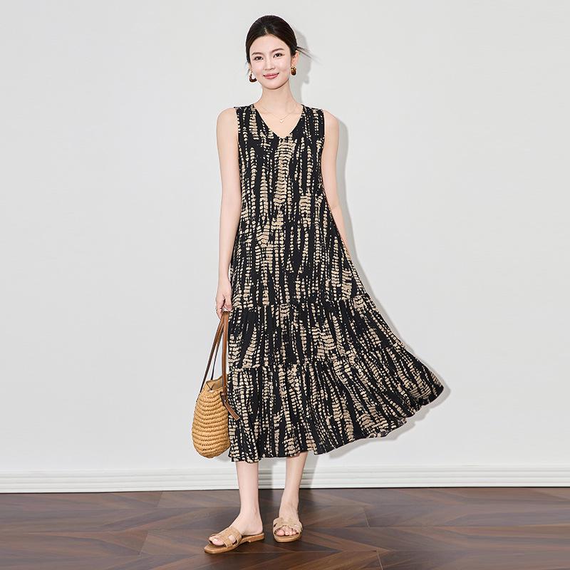 

Шэньчжэнь Элегантное платье на бретелях из атласа с V-образным вырезом и принтом для отпуска L чёрный