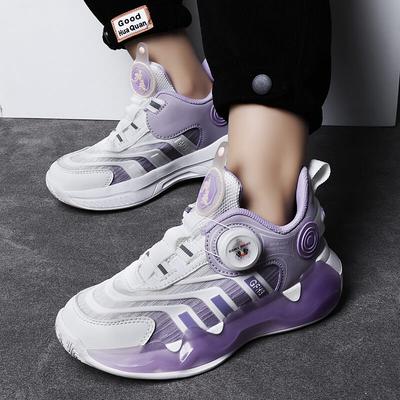 Children's Shoes New Fashion Glow-in-the-dark Sports Shoes for Girls Rotary Button Casual Springback Non-slip Running Shoes