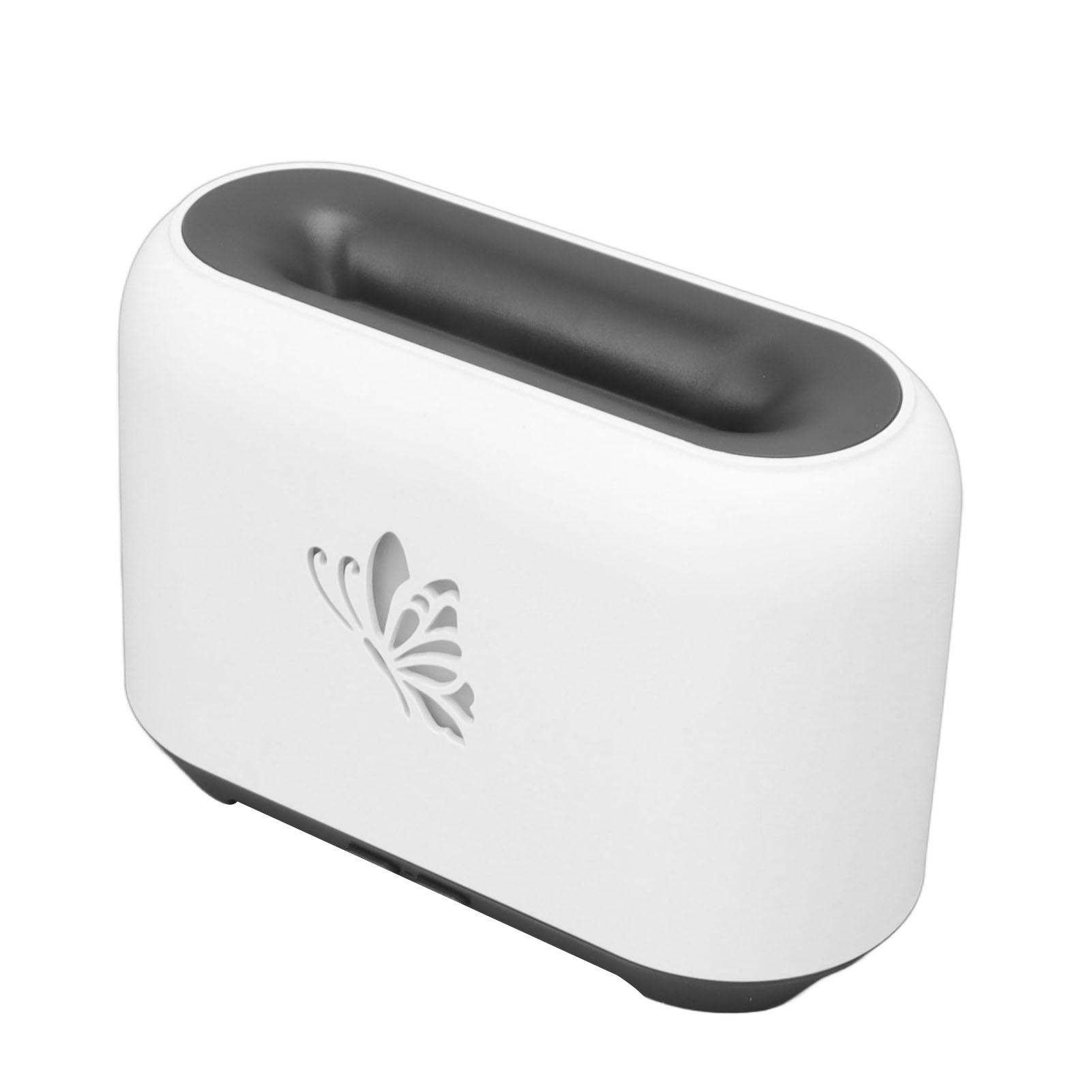 

150ml Flame Diffuser Humidifier with 7 Color Lights Prevent Dryness Moisturize Essential Oil Diffuser for Office White