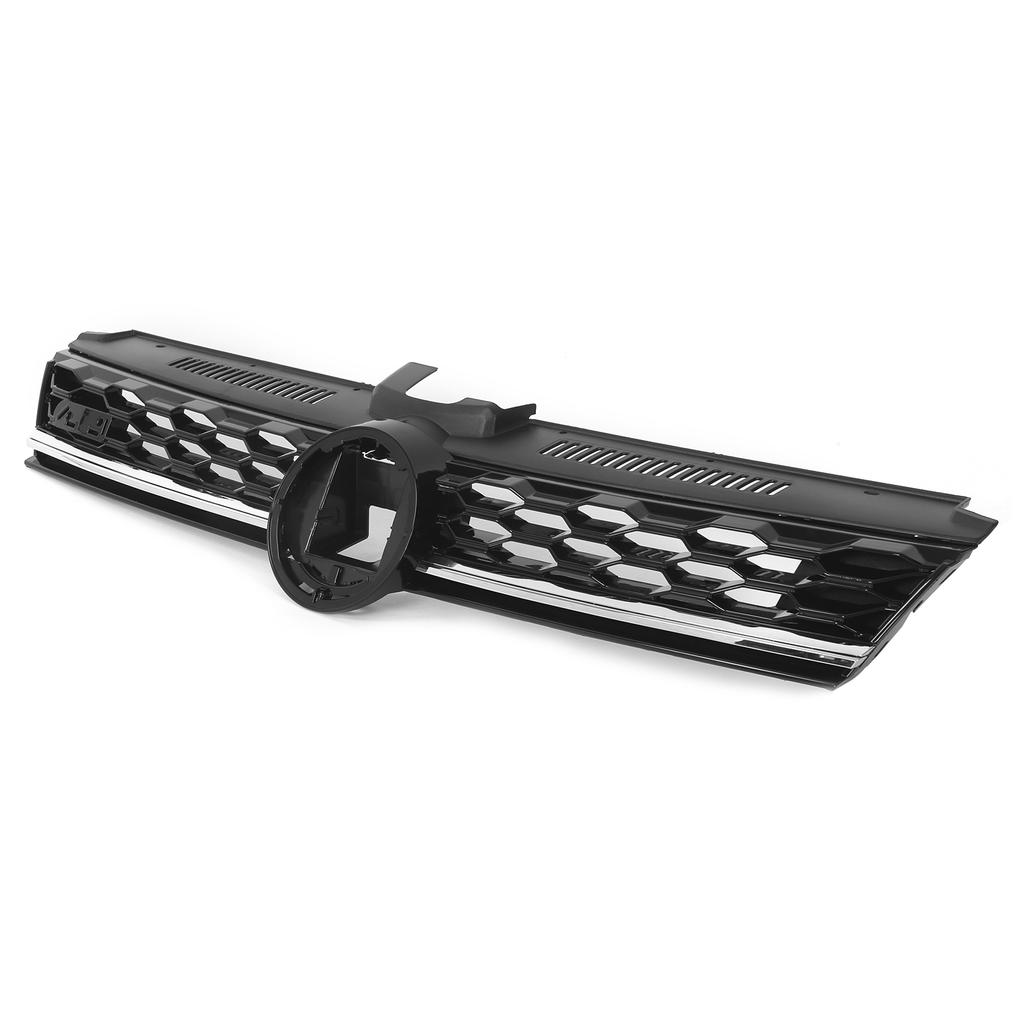 Gloss Black Lighting Package Honeycomb Grille Grills with Chrome Strip Replacement for MK7.5 GTD 2017‑2020