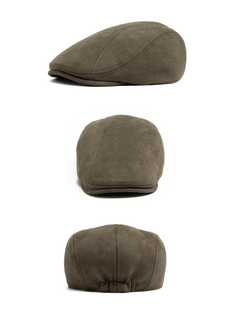 Men's Retro Suede Beret: Autumn/Winter Elastic Duckbill Painter Hat