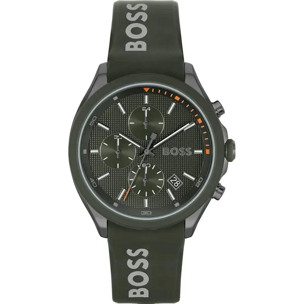 BOSS Velocity Black Green Silicone/Rubber Men s Quartz Watch 1514060 чёрный