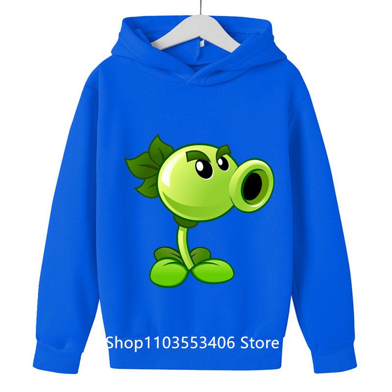 2025 Spring and Autumn Children's Hoodie Plants Vs. Zombies Fashion Clothing Boys Hoodie Pullover Girls Sweatshirt Casual Cartoo
