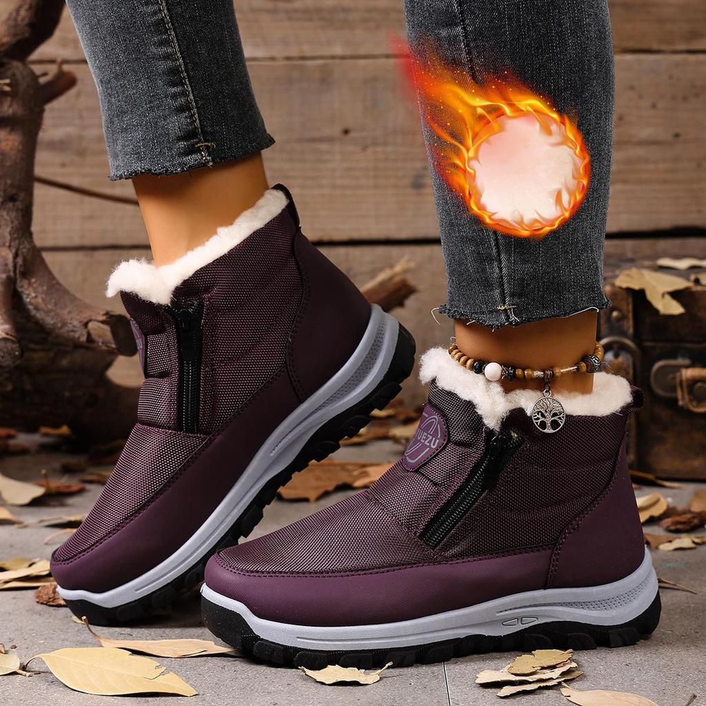 Damen Baumwollschuhe für Winter Outdoor Freizeit Kälteabweisend und Warm Rutschfeste und Abriebfeste Sohle Kostenlose Schuhe für Damen