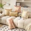 Velvet Bronzing Pillow Nordic Light Luxury Living Room Sofa Pillow Cover Model Room Decorative Cushion Cover Home