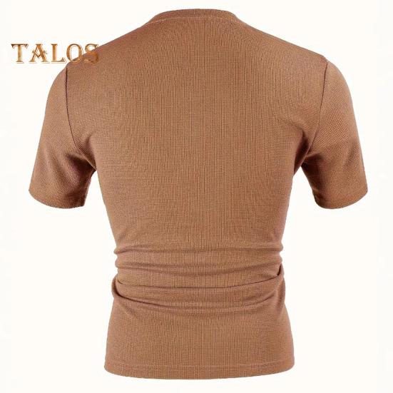 Tricou bărbați cu guler în V, mânecă scurtă, culoare solidă, Slim Fit, moale, respirabil, vară, casual, topuri, purtare zilnică