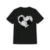 Europäische Größen Herren Fußball T-Shirt | Retro Print Fußball T-Shirt mit Herzmuster, Rundhalsausschnitt, Normale Passform, Leicht dehnbarer Stoff