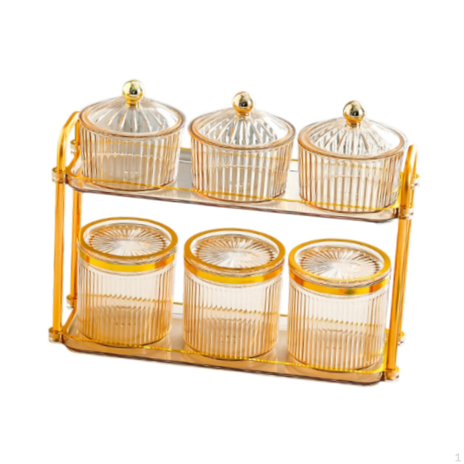 

Декоративный поднос для орехов, герметичные банки для хранения, элегантная разделенная закуска, блюдо для сухофруктов Round Gold