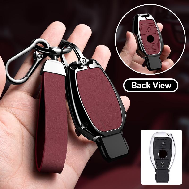 Zinc Alloy Leather Car Key Case For Mercedes Benz A B C E S Class Gls Gla Glk Cls Cla Amg W204 W205 W212 W463 W176 Key Case
