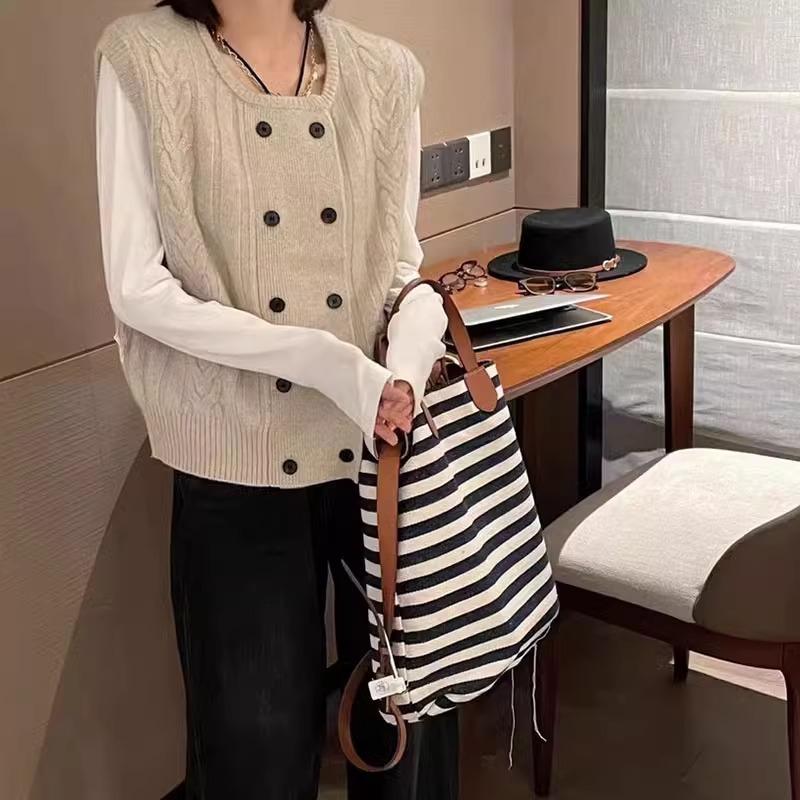 High Grade Sense Twist Sweater Vest Cardigan Women Sweater Autumn Winter New Style Layered Knitted Sleeveless Vest Top