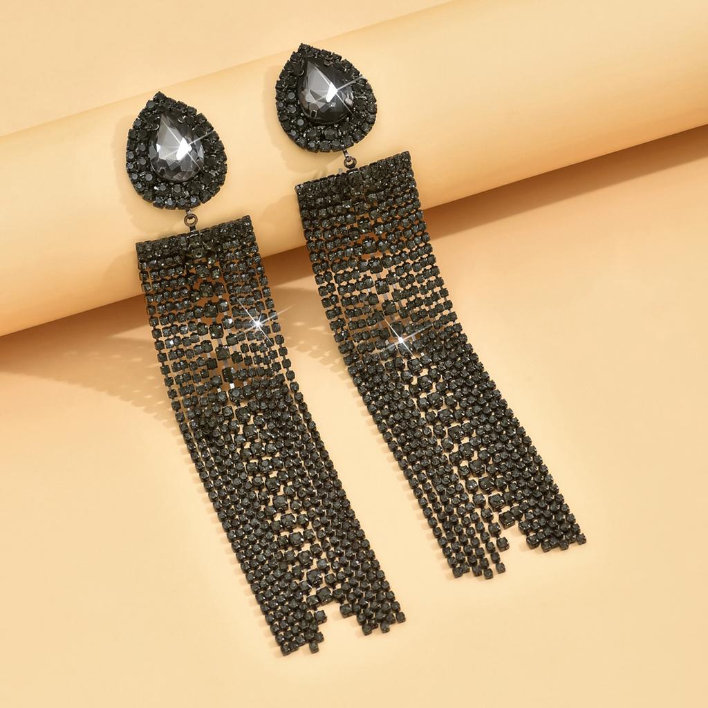 2PC Women's Fashion Trend Long Drip Tassel Earrings Outdoor Travel Carnival Banquet Party Holiday Dressing Gift