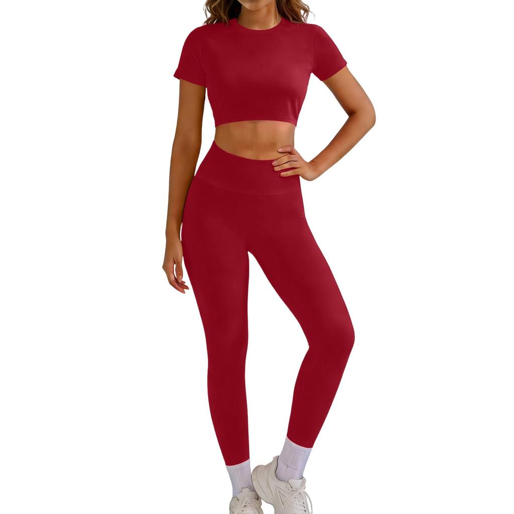 Women's Casual High-Waisted, Butt-Lifting, Skinny Yoga Pants And Outdoor Sports Long Pants Set