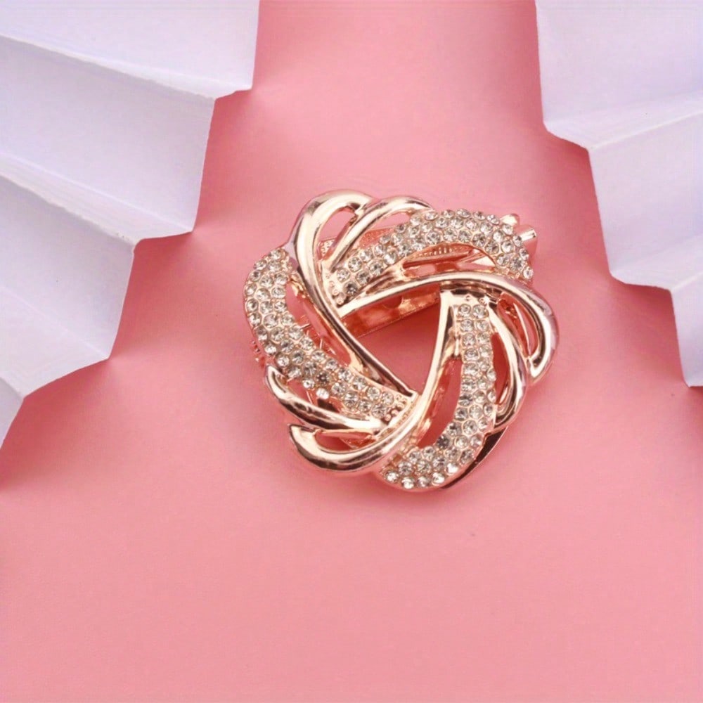 1pc Diamond Wreath Women's Brooch & Pin Jewelry - Vintage Elegant, Unique Design, for Scarves/Jackets, Ideal for Festival Gifts