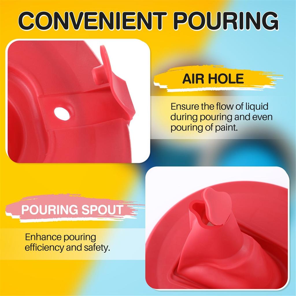 2025+ 2 Pack Foldable Paint Can Lid Cover with Spout & Air Hole for 1 Gallon Container, Secure Seal with Built in Spout