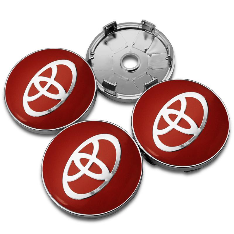 4 Stück 56+60mm Auto Radnaben-Plaketten Aufkleber Mittelkappen Felgenabdeckung Auto Zubehör Für Toyota Prado Yaris Hilux Verso Fortuner Supra