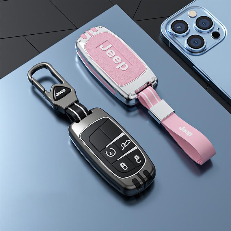 Zinc Alloy Silicone Car Smart Key Case Cover For Jeep Grand Cherokee WK2 KL Wrangler JK BU MP Patriot Renegade Commander Compass