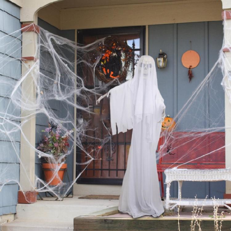 Furchteinflößende Sensenmänner Unheimlich Realistische Halloween Schädel Requisiten mit Sprachaktivierten Geräuschen Partydekorationen