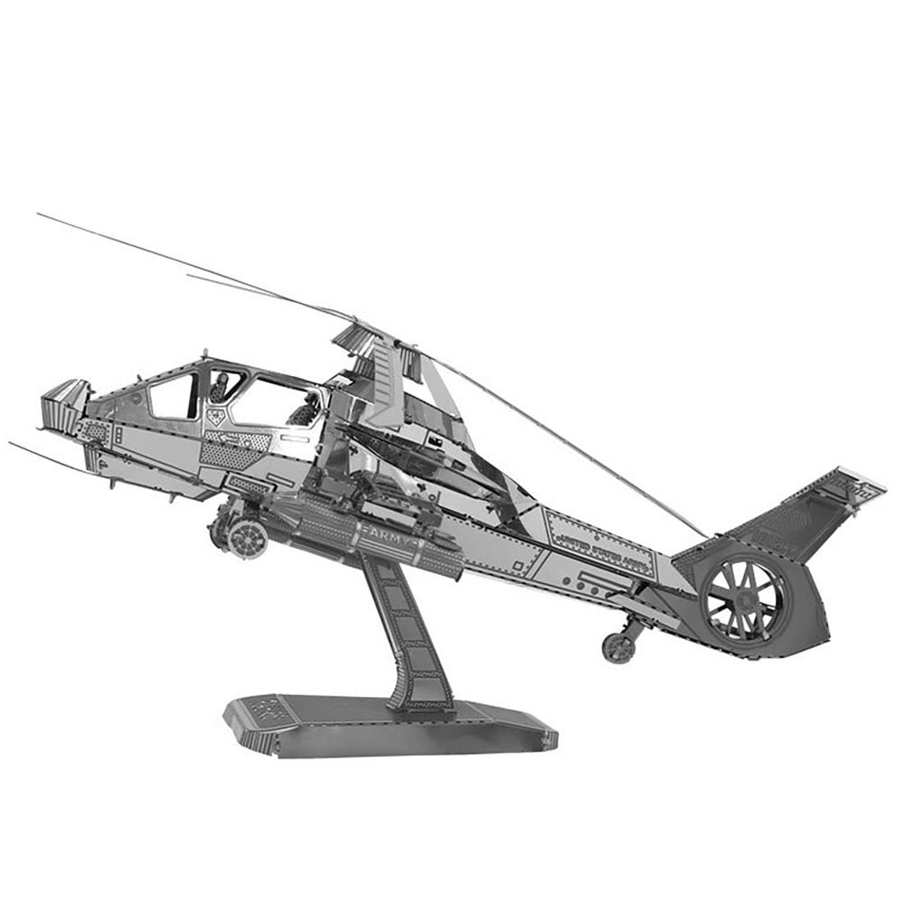 3D Metal Puzzle Military Aircraft Diy Kit J-20 J-10B Su-34 Fighter Ka-50 Rah-66 Helicopter Model Jigsaw Toy For Adults