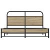 Vidaxl Metal Bed Frame, Without Mattress, Smoked Oak, 160X200 Cm