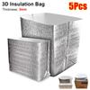 5Pcs Portable Ice Cold Warm Aluminum Foil Bag Food Thermal Delivery Carrier Insulation Bag 3mm Packing Cooler Bag Drink Storage