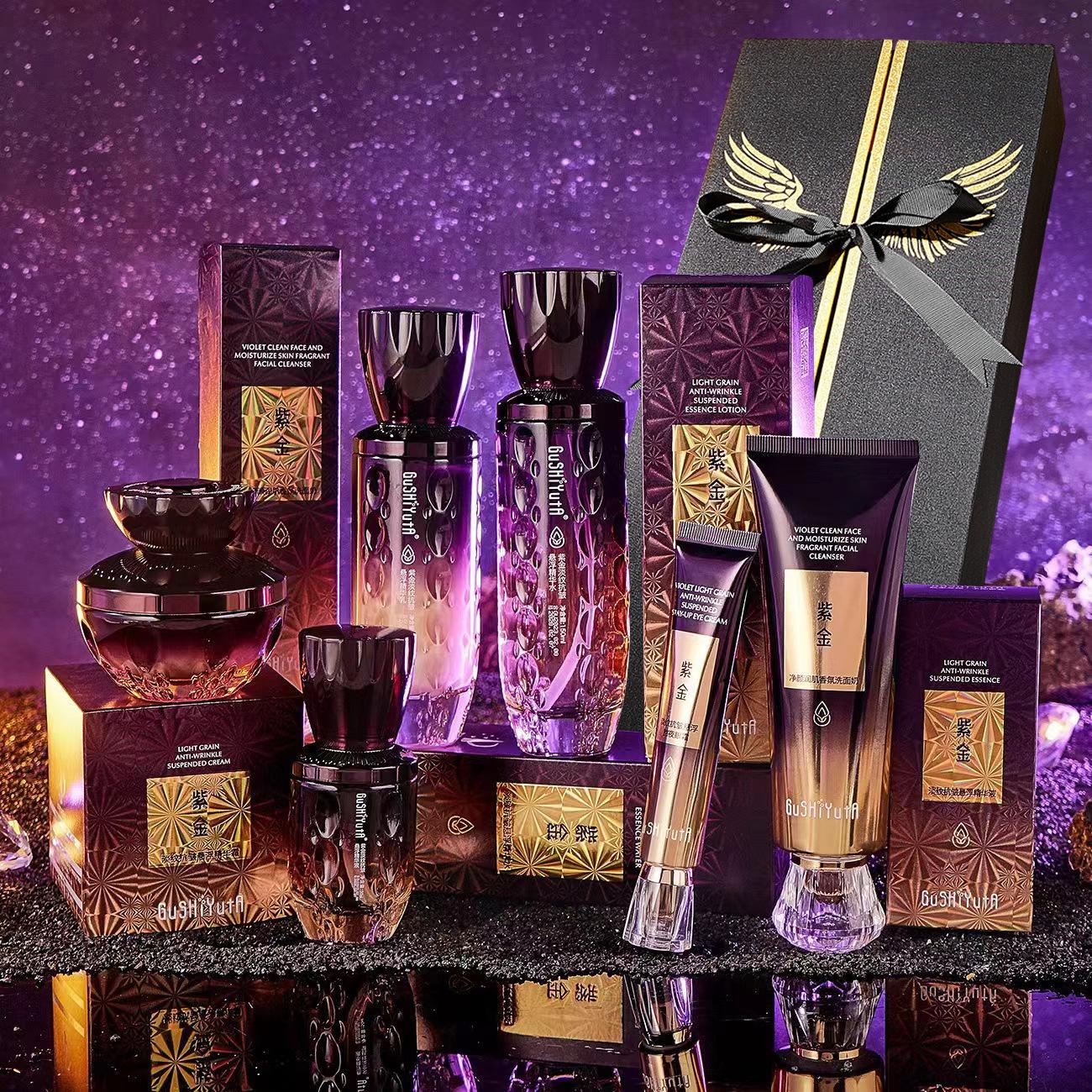 

Story and Her Platinum Rejuvenation Очищающее средство для лица Усовершенствованный увлажняющий уход за кожей для всех типов кожи Профессиональная обновляющая эссенция для кожи Angel Gift Box синий