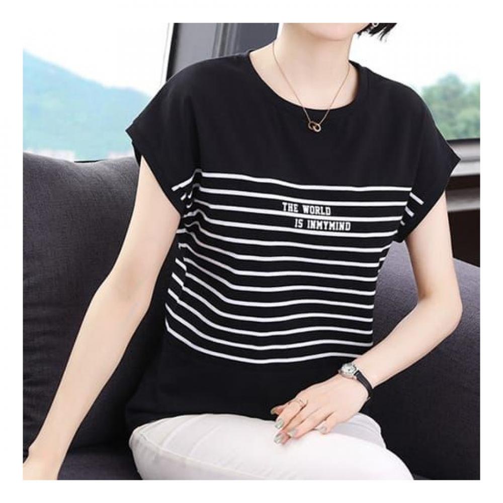 Navava Cap Sleeve STripe T shirT nT1709